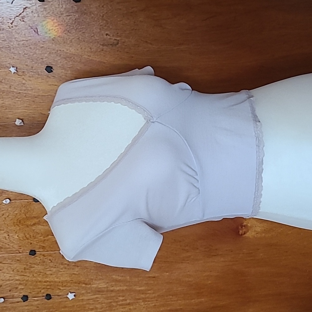 Cotton On Lace Trim Ribbed Top